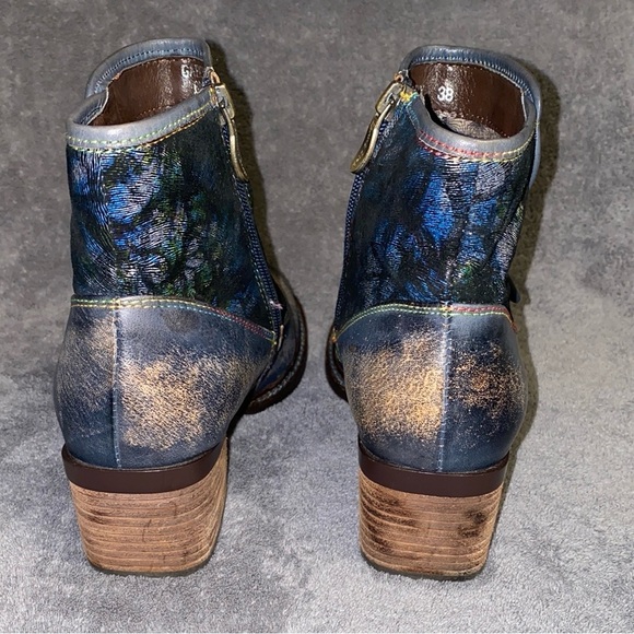 L`Artiste by Spring Step Size 38 Green Blue Women's Leather Booties GABORY - Picture 7 of 16